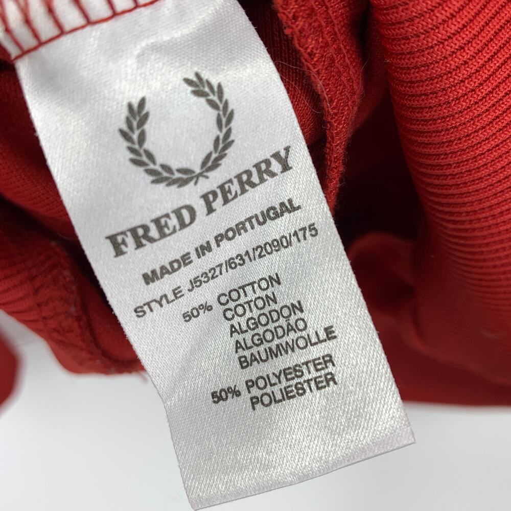 Vintage Fred Perry Full Zip Front Track Jacket Mens Size Small Red Yellow Stripe - Picture 7 of 7